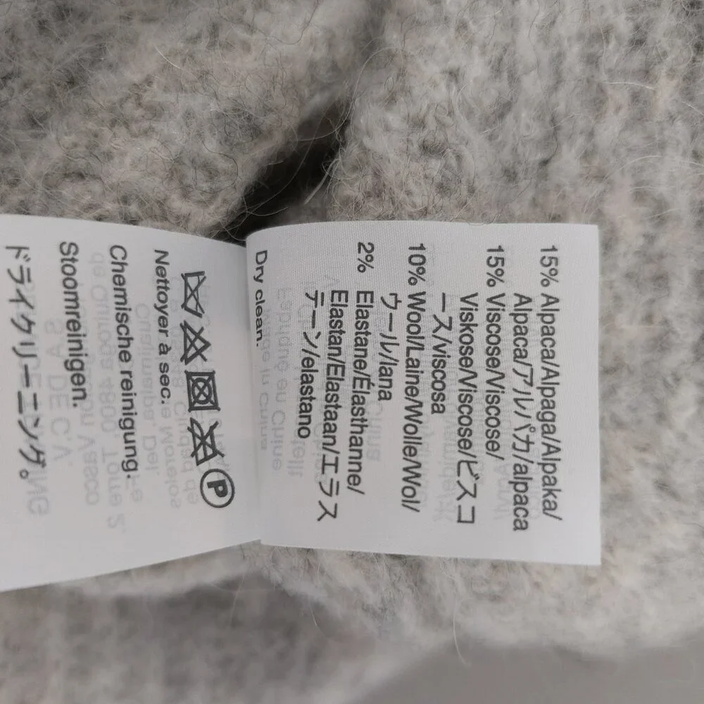 Point Sur Alpaca Blend Sweater XS Gray Button Back V-Neck Like New Relaxed Fit - Picture 7 of 9